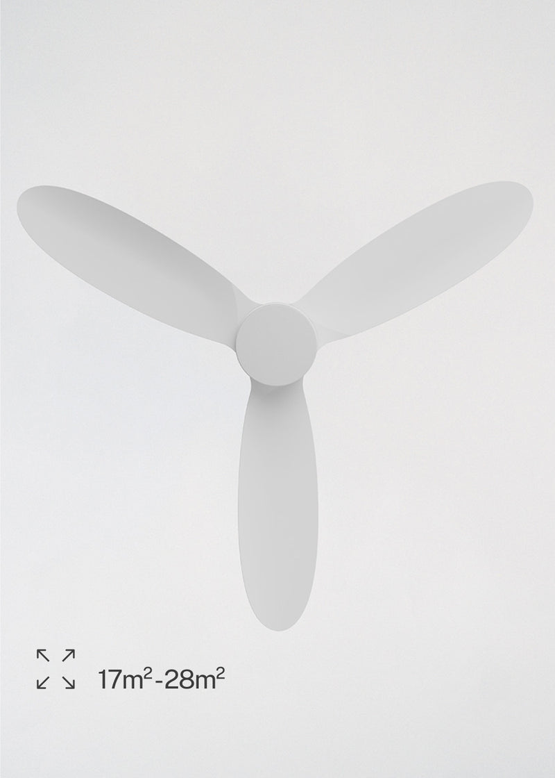 Wind Lite M - Ventilateur De Plafond Silencieux Intérieur & Extérieur - Avec Lumière & Télécommande - Blanc