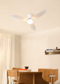Wind Lite M - Quiet Indoor & Outdoor Ceiling Fan - With Light & Wall Controller - White