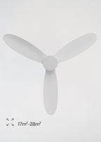 Wind Lite M - Quiet Indoor & Outdoor Ceiling Fan - With Light & Wall Controller - White