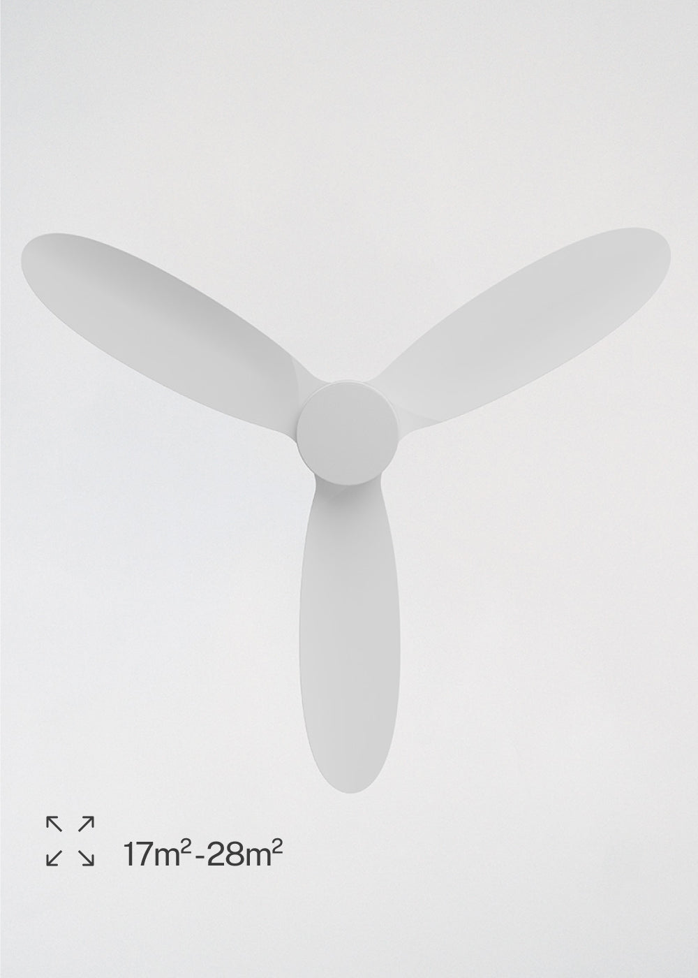 Wind Lite M - Quiet Indoor & Outdoor Ceiling Fan - With Light & Wall Controller - White