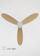 Wind Lite M - Ventilateur De Plafond Silencieux Intérieur & Extérieur - Avec Lumière & Télécommande - Blanc & Bois Clair