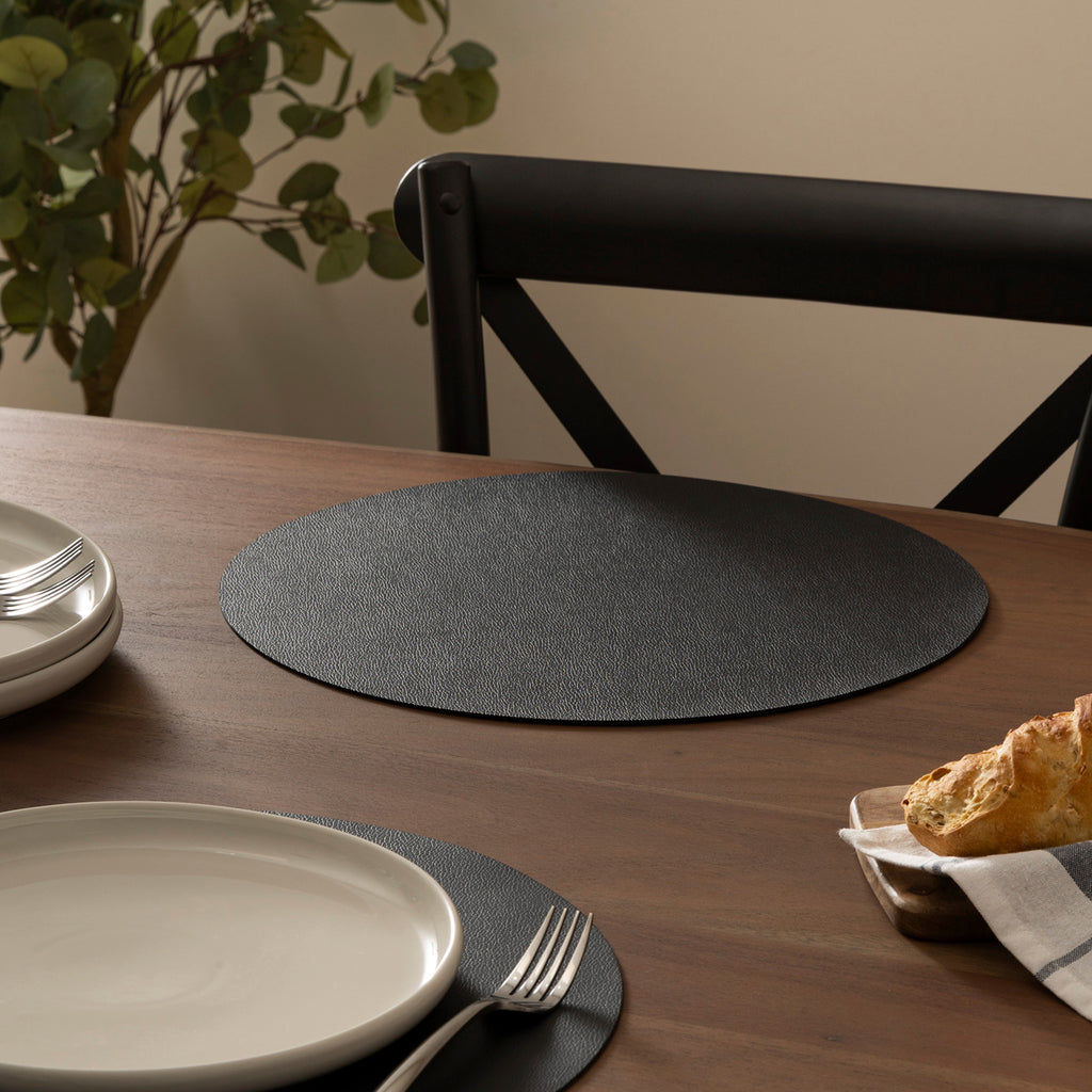 Purecotton - Round Placemat - Pvc - Black