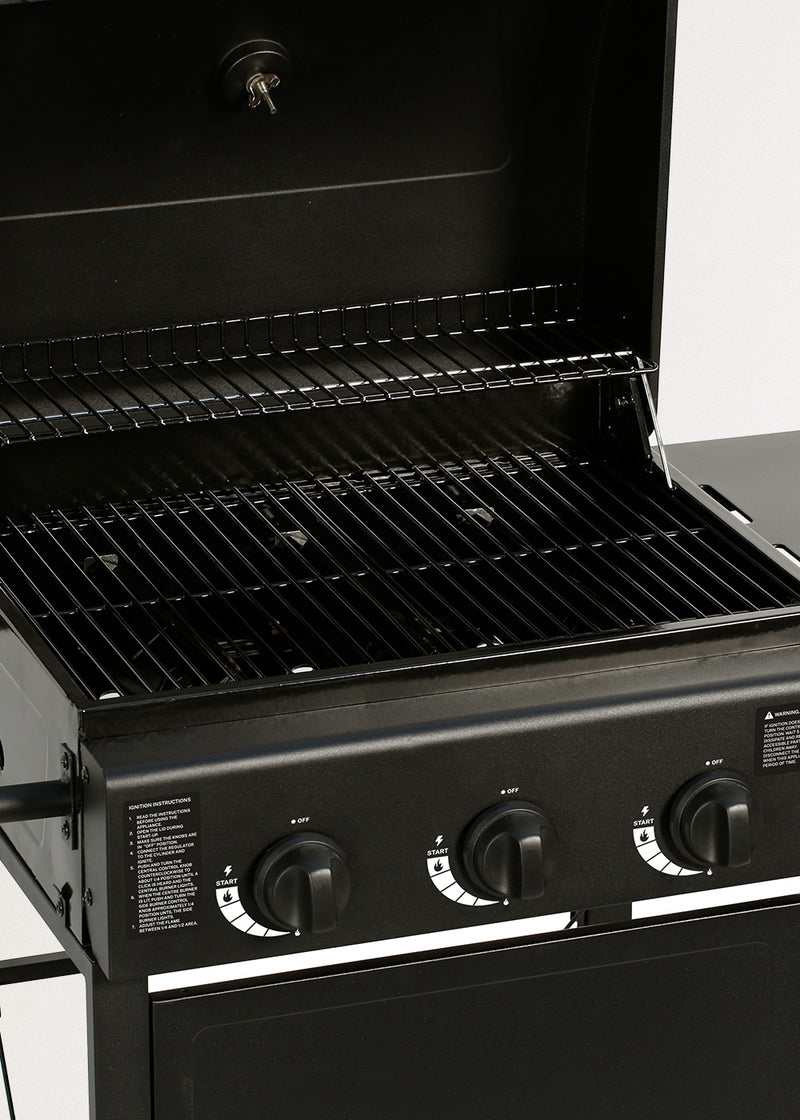 Quemador De Gas BBQ - Barbacoa De Gas De 9Kw Con 3 Quemadores Y Mesa Plegable. - Exclusivo