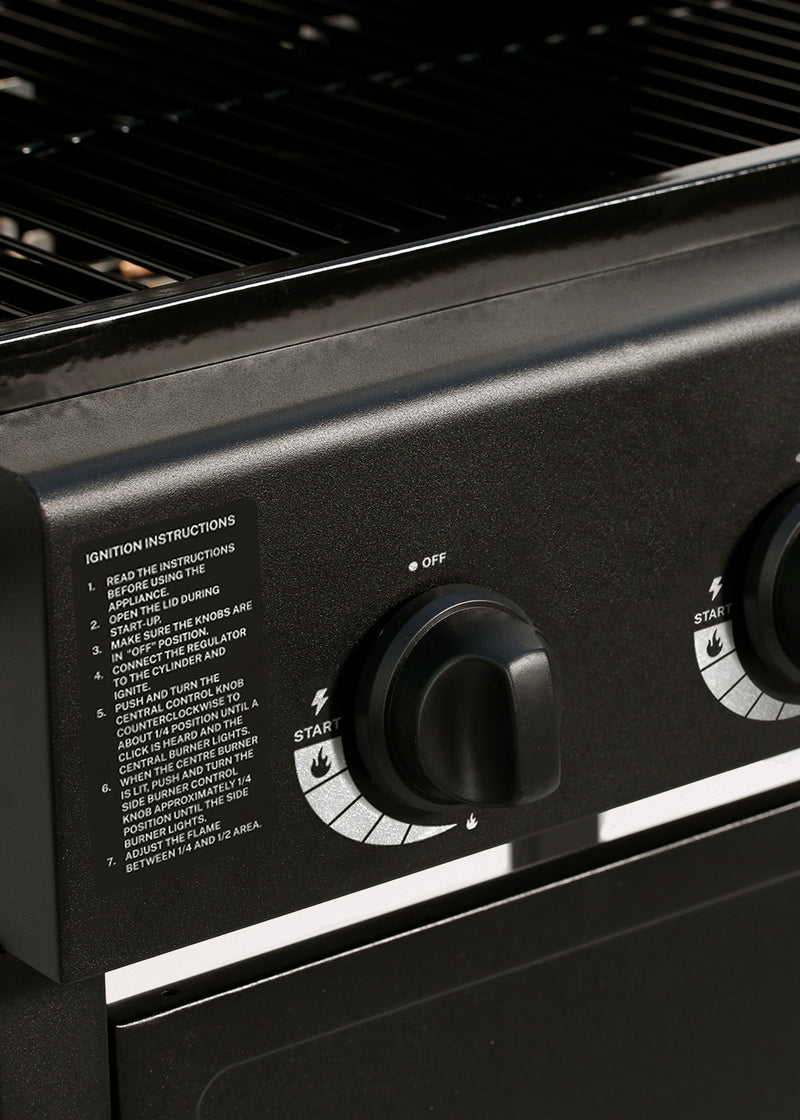 Quemador De Gas BBQ - Barbacoa De Gas De 9Kw Con 3 Quemadores Y Mesa Plegable. - Exclusivo