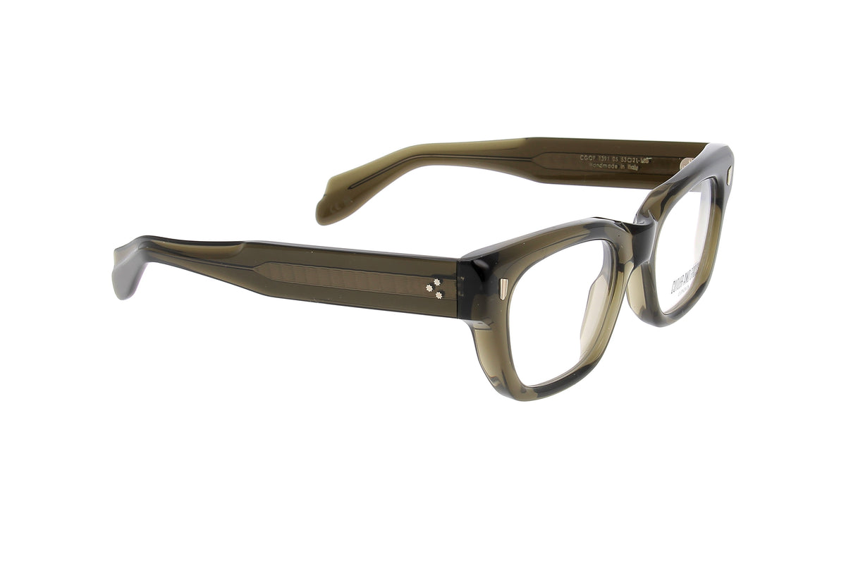 Luxury Eyewear – Okulary przeciwsłoneczne - Cutler And Gross, brązowe okulary korekcyjne z octanu, widok z profilu pod kątem na białym tle