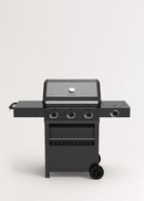 BBQ Gas Burner Pro - Gas Barbecue With Side Burner & Side Table - Black
