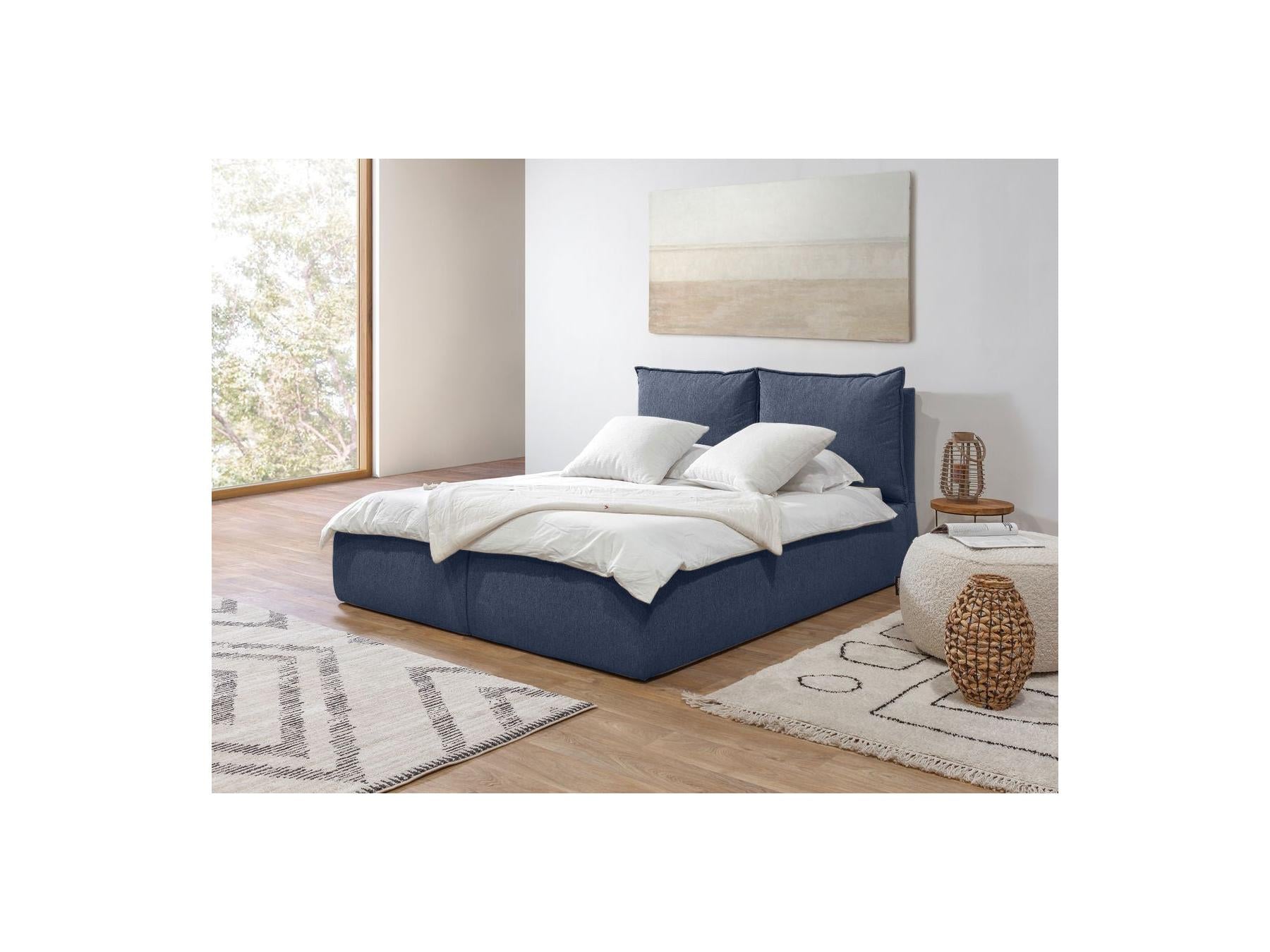 Garance - Cama con arcón con cabecero efecto almohada