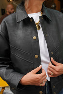 Veste Pia Similicuir Noir