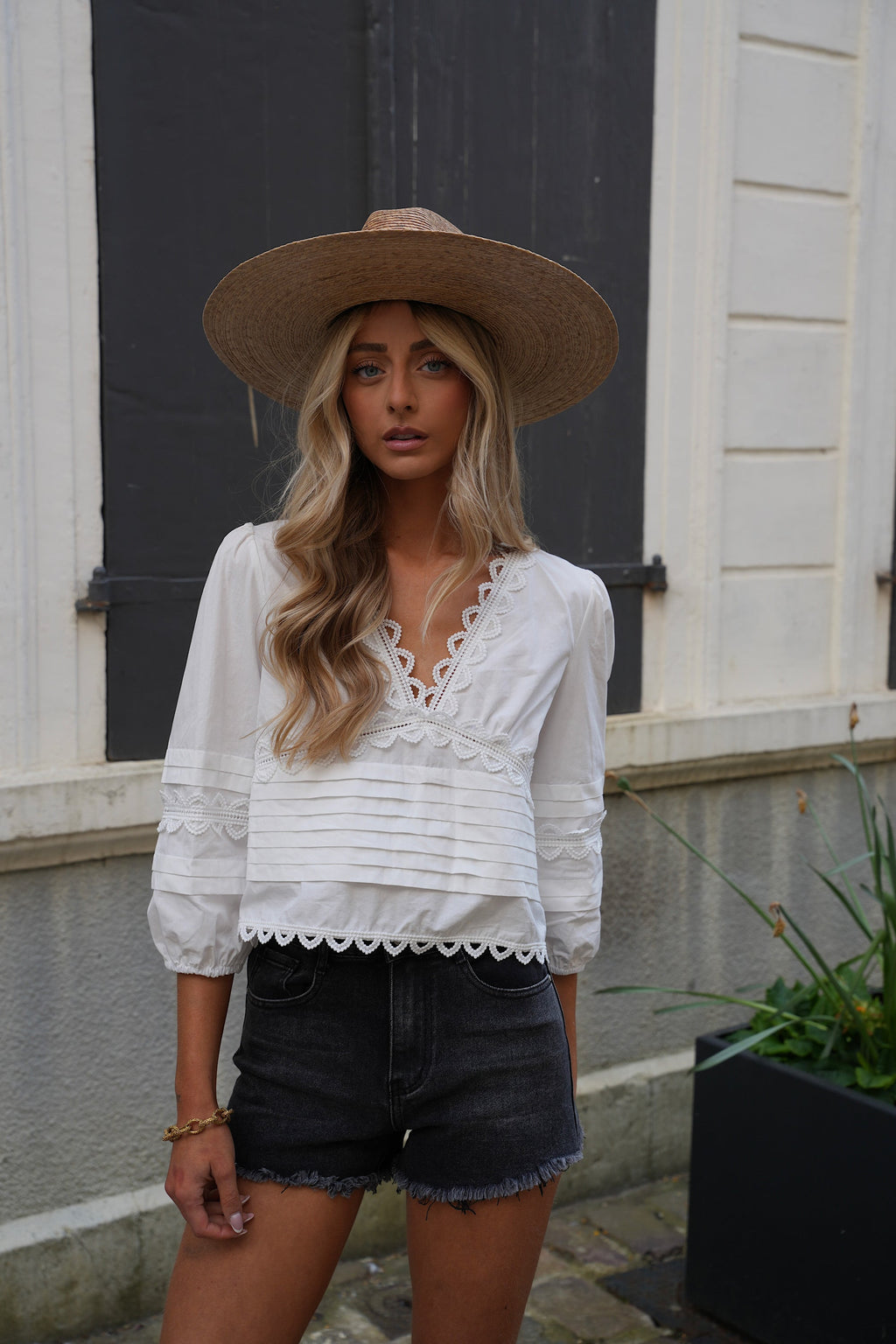 Blouse Brodée Cathy - Blanche