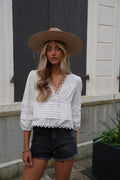 Blouse Brodée Cathy - Blanche
