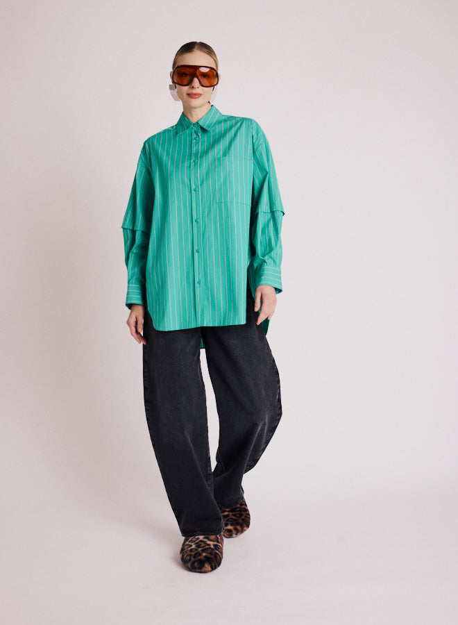 Berenice - Striped Shirt - Green