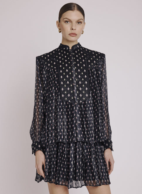 Chemise Plastron Matelasse - Losali Print