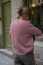 Red/Ecru Striped Clément Vest