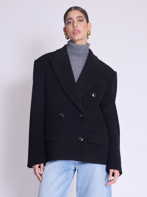 Manteau Droit Court - Noir