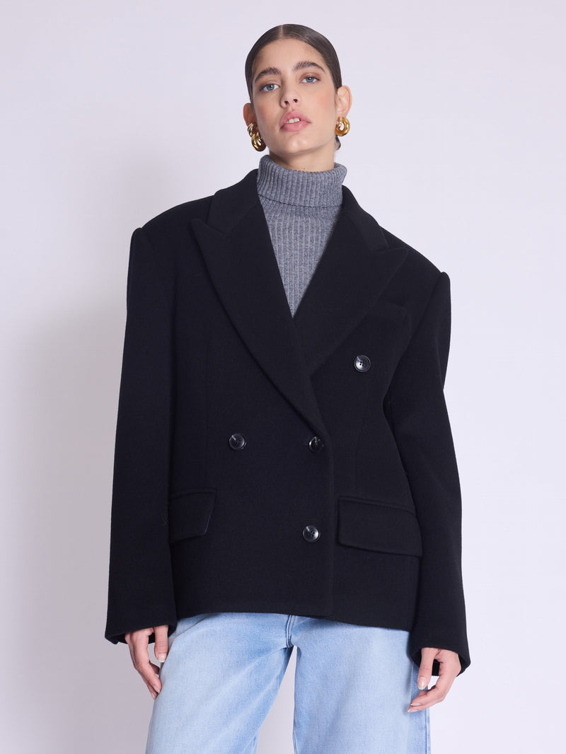 Manteau Droit Court - Noir