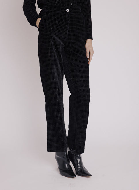 Pantalon Droit Imprimérime - Square Burnout Noir