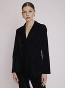 Blazer Simpriméle Droit Poche Devant - Square Burnout Noir