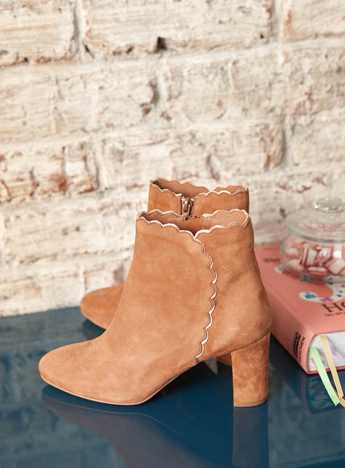 Mauricette Heeled Ankle Boots - Cafe