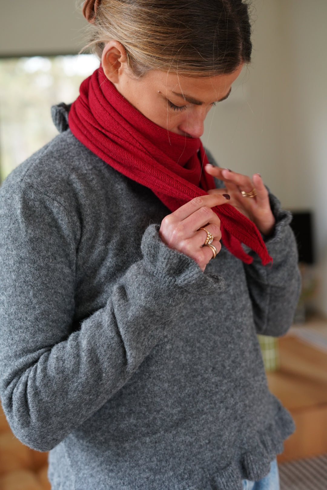 Max Maille Red Scarf