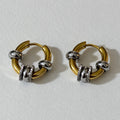 Boucles D'Oreilles Elara Bicolore - Anneau Doré Ou Argent