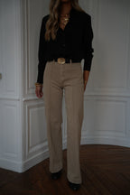 Mocha Beige - Straight Jeans