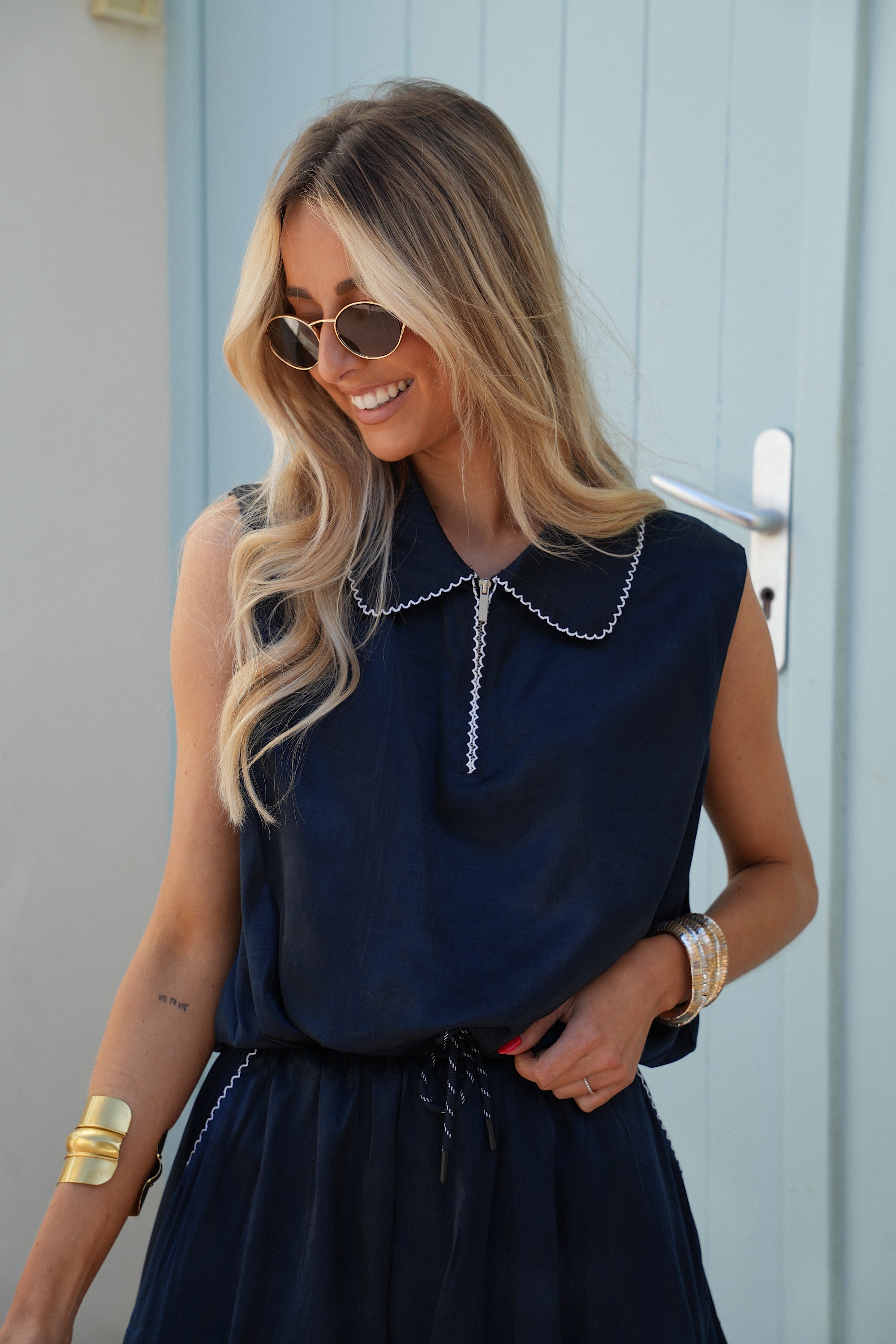 Blouse Sans Manches Siam - Marine