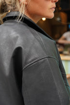 Pia Faux Leather Jacket Black