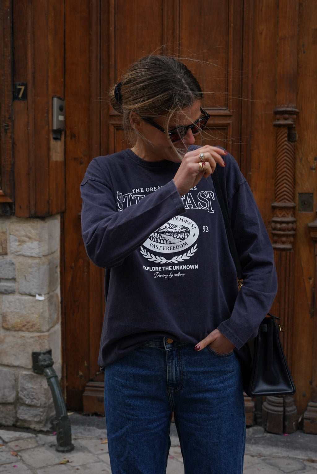 Simon Navy Inscription T-Shirt