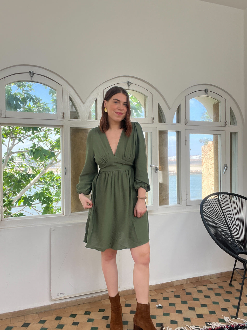 Vestido Elena caqui