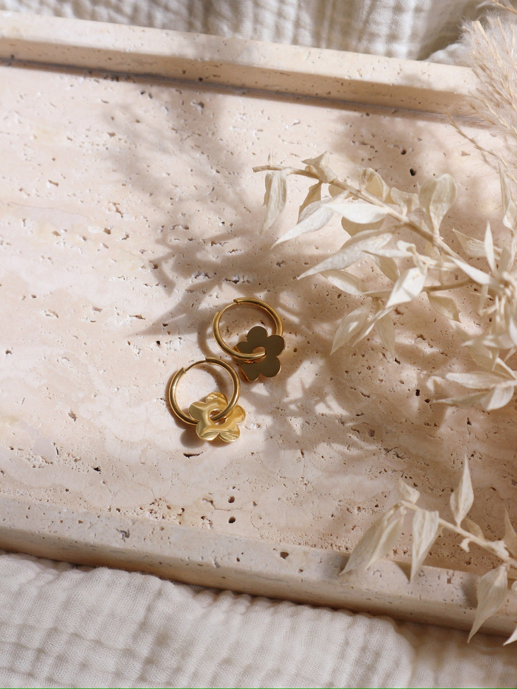 Boucles D'Oreille Fleur Or