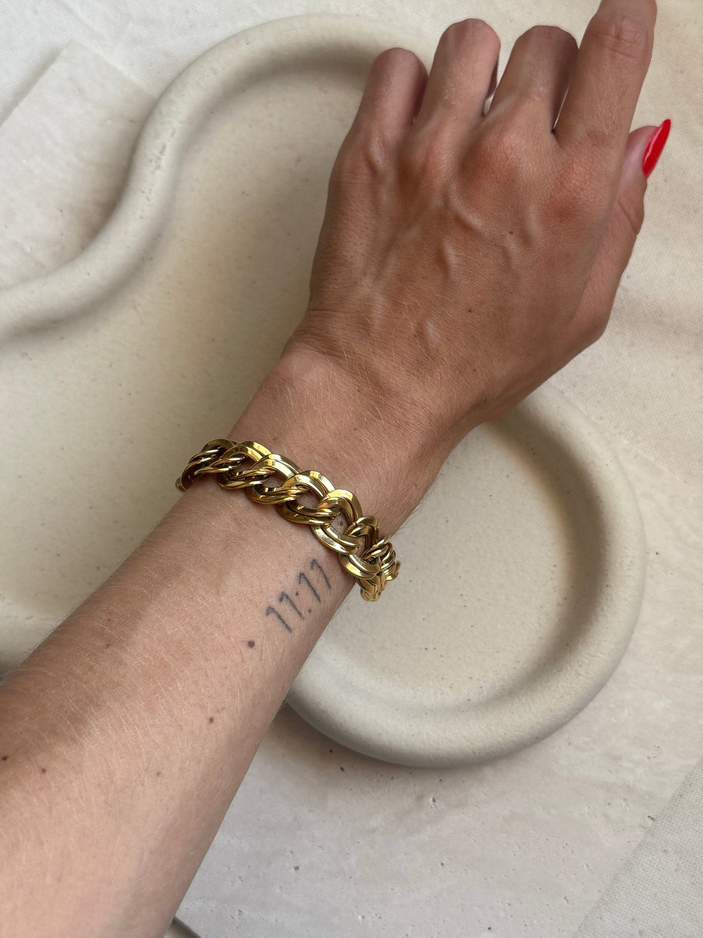 Monet - Pulsera Vintage - Malla Dorada