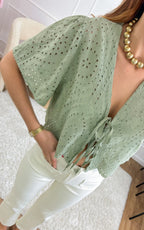 Blusa De Encaje Soraya - Verde Salvia