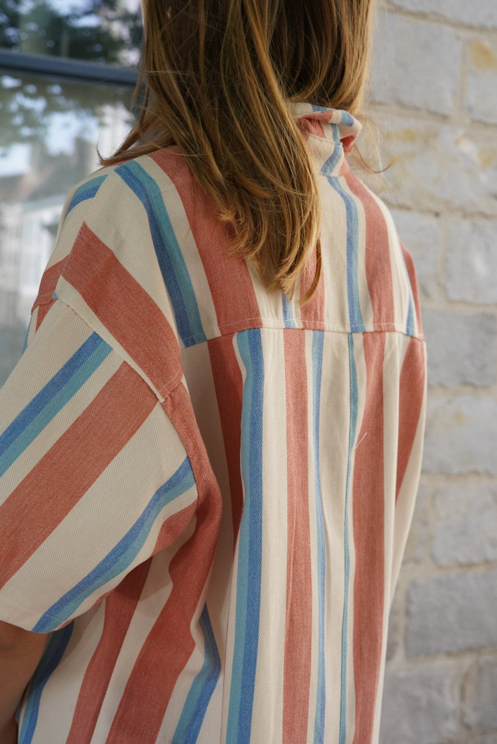 Sarah Orange/Blue Stripe Playsuit