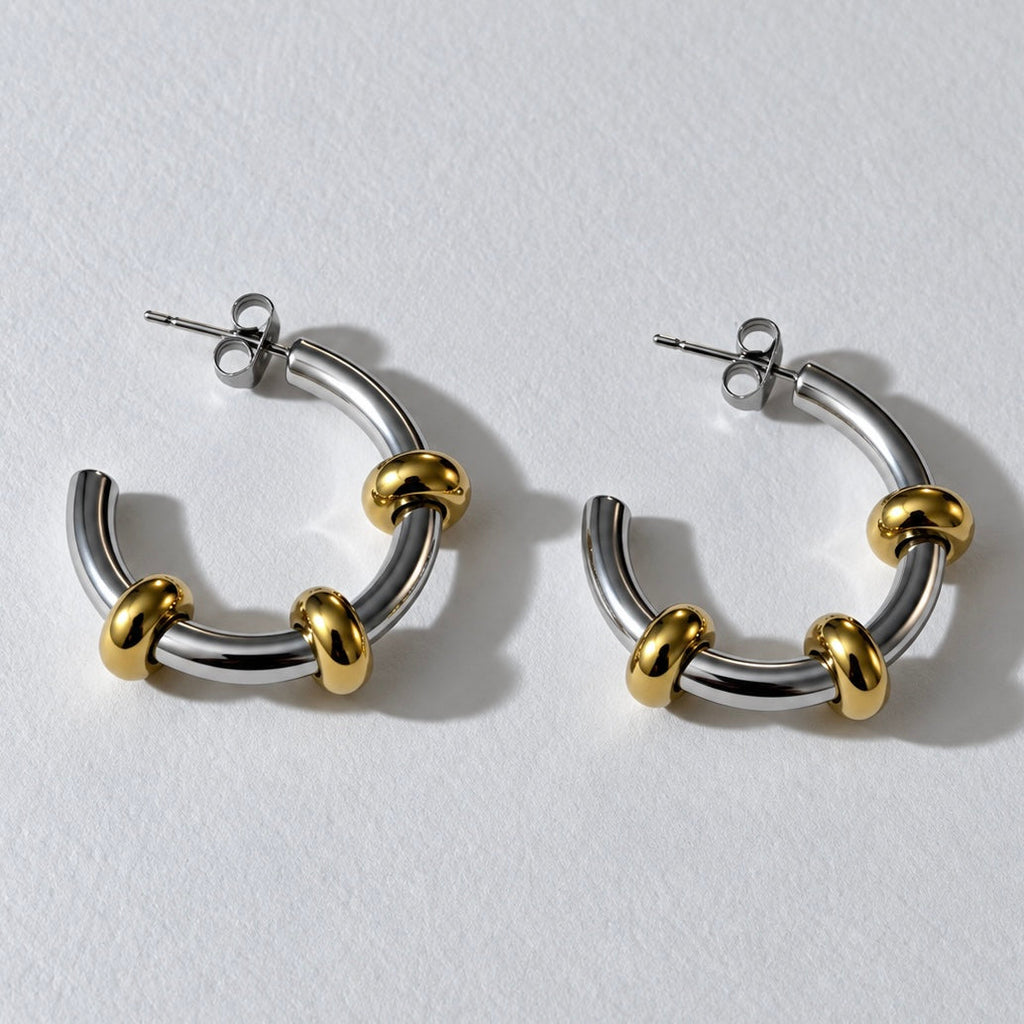 Boucles D'Oreilles Alena - Bicolore - Deux Versions Disponibles