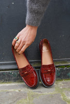 Ovana Burgundy Leather Loafers