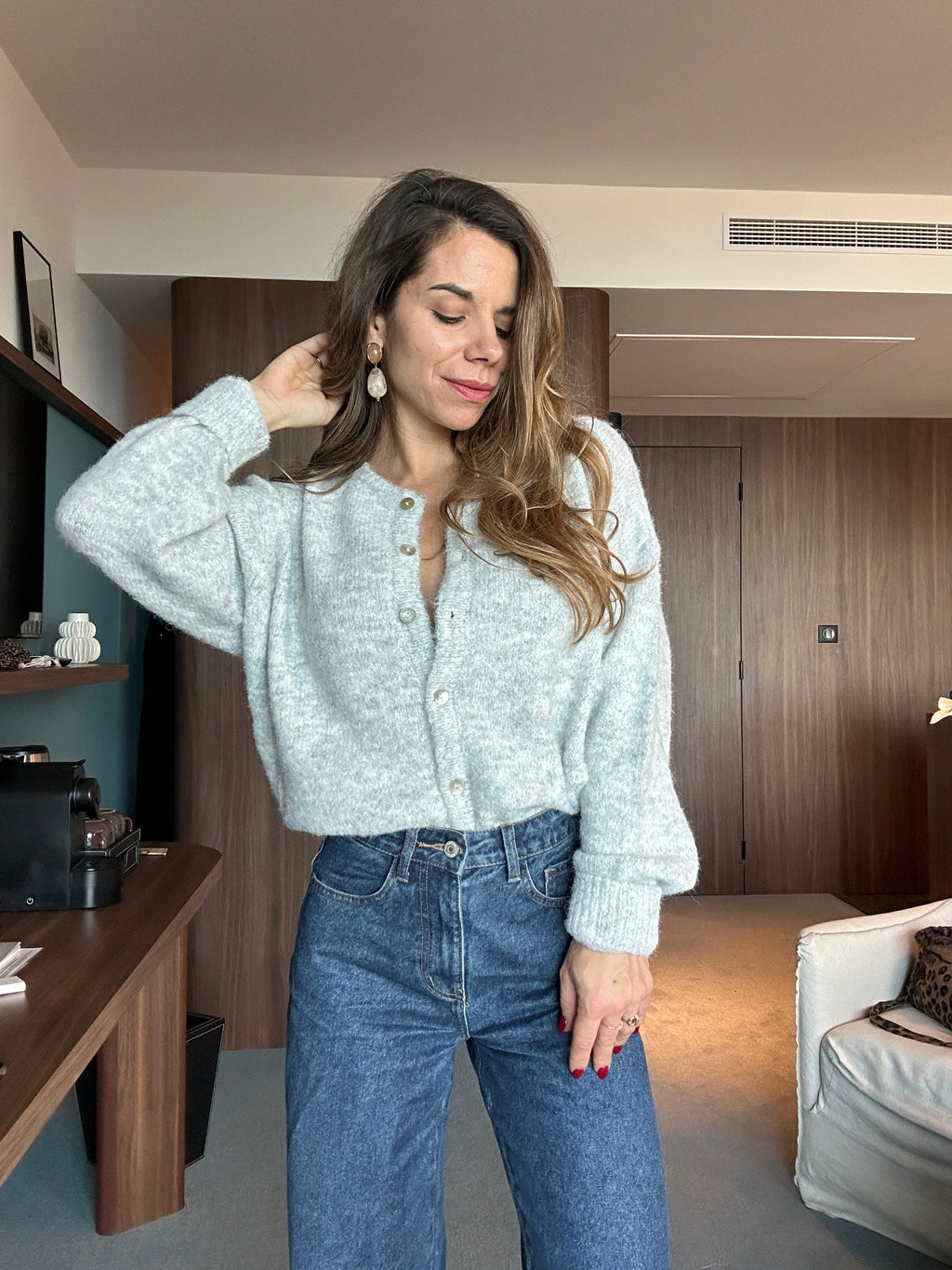 Cardigan Charlie gris clair