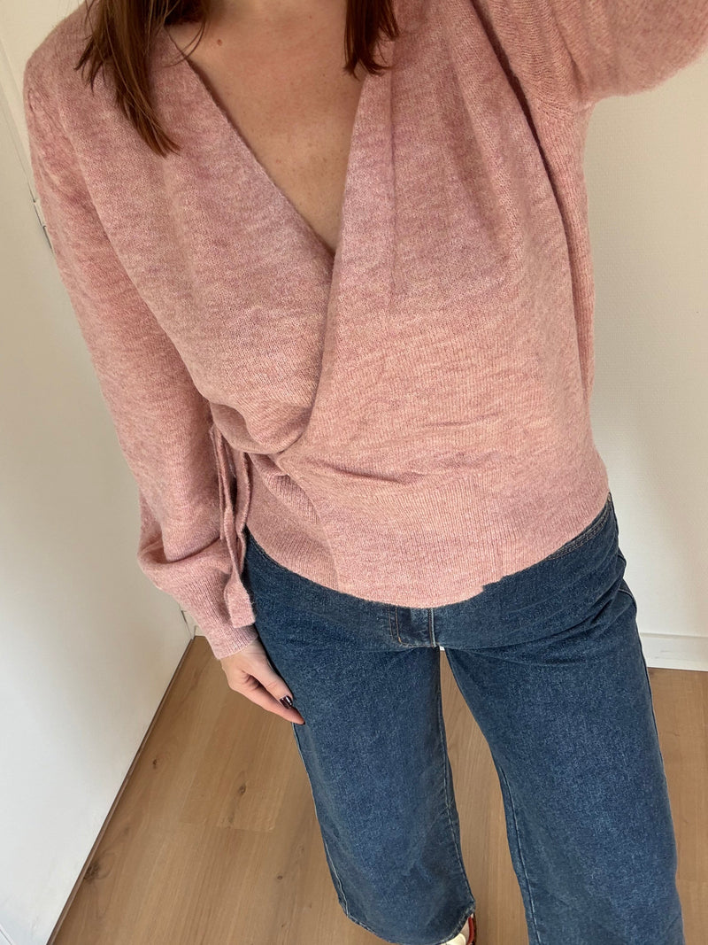 Cardigan À Noeud En Laine Et Mohair Pia Rose