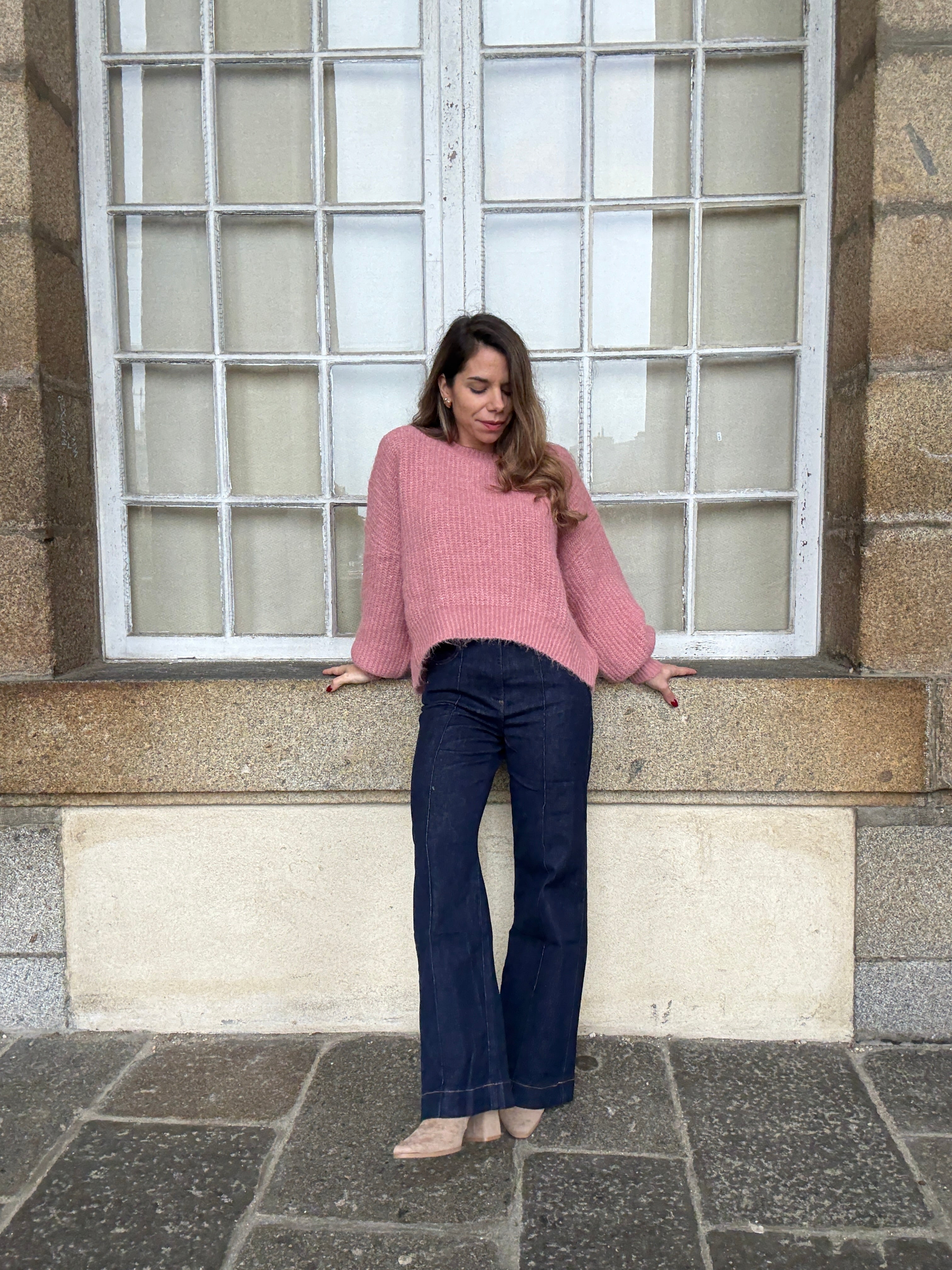 Jade Knitted Sweater Old Pink