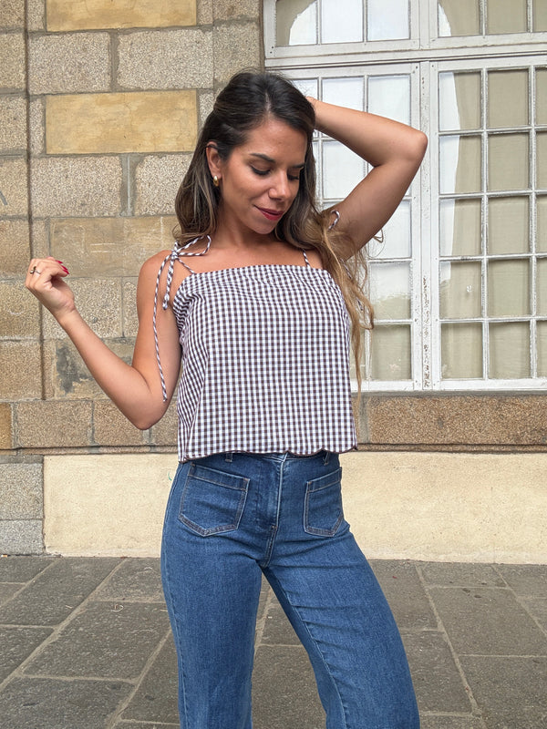 Aimée gingham top - brown