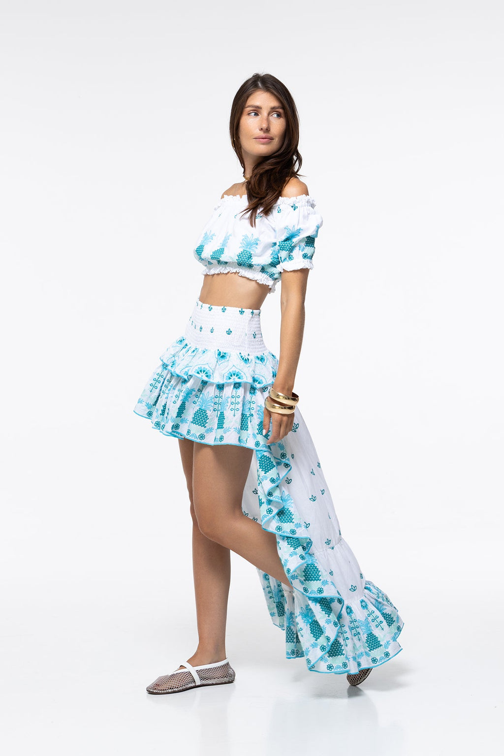 Lisa Skirt - Aqua Pineapple