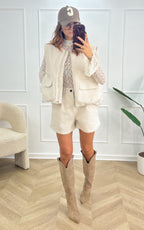 Ruben Sleeveless Jacket - Ecru