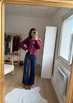 Giulia Chunky Knit Cardigan Burgundy