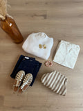 Cartera de rayas beige Lima