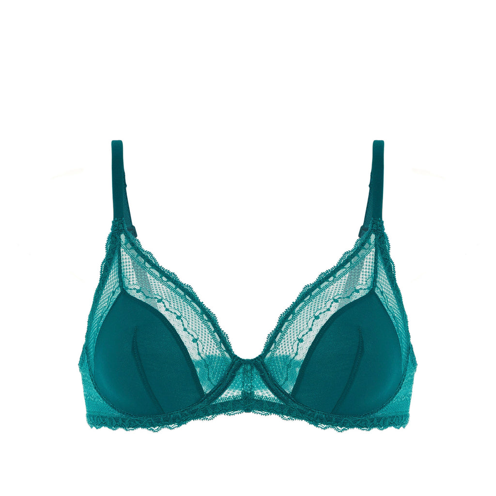 Destinee Support Padded Underwired Bra - Pavo Blue