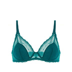 Destinee Support Padded Underwired Bra - Pavo Blue