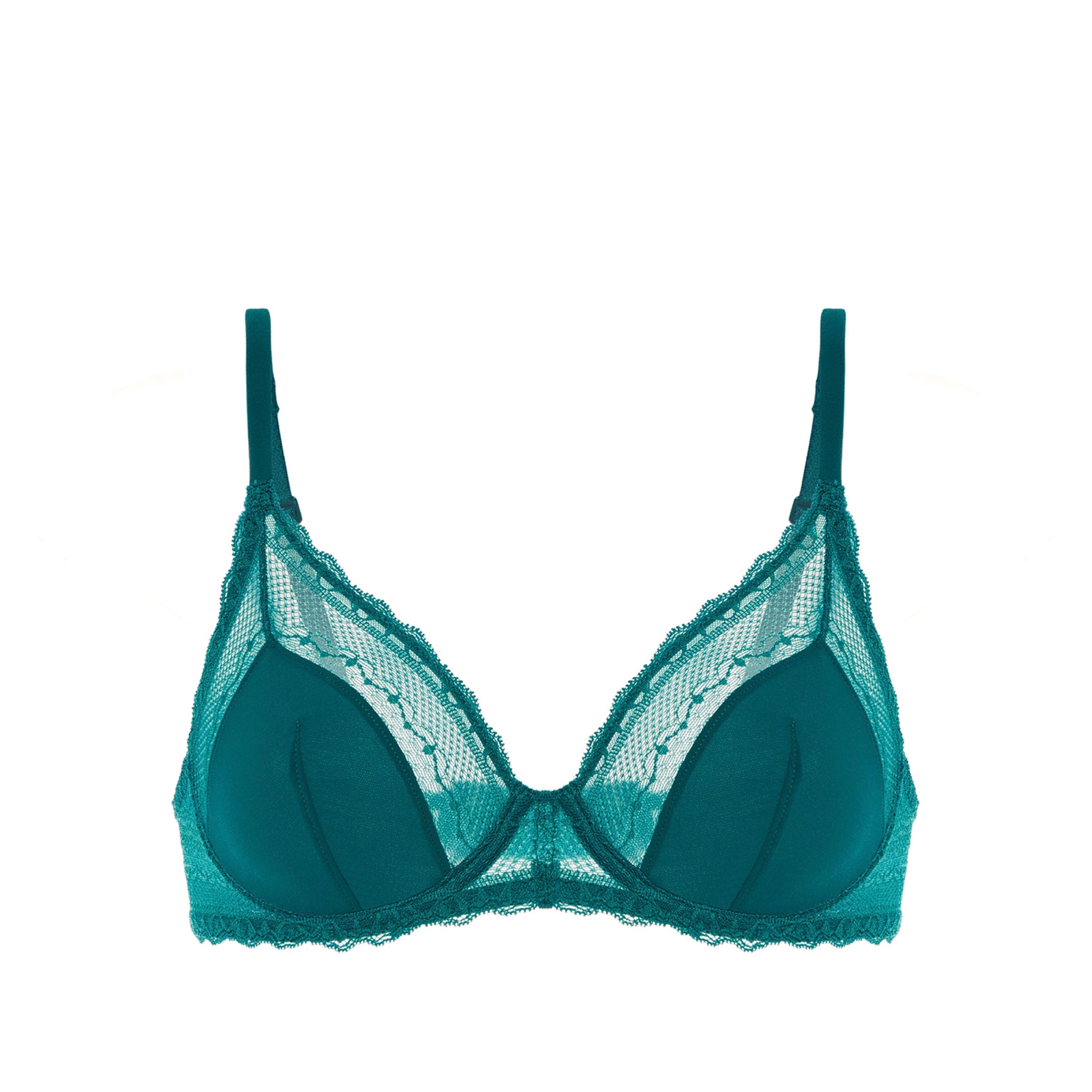 Destinee Support Padded Underwired Bra - Pavo Blue