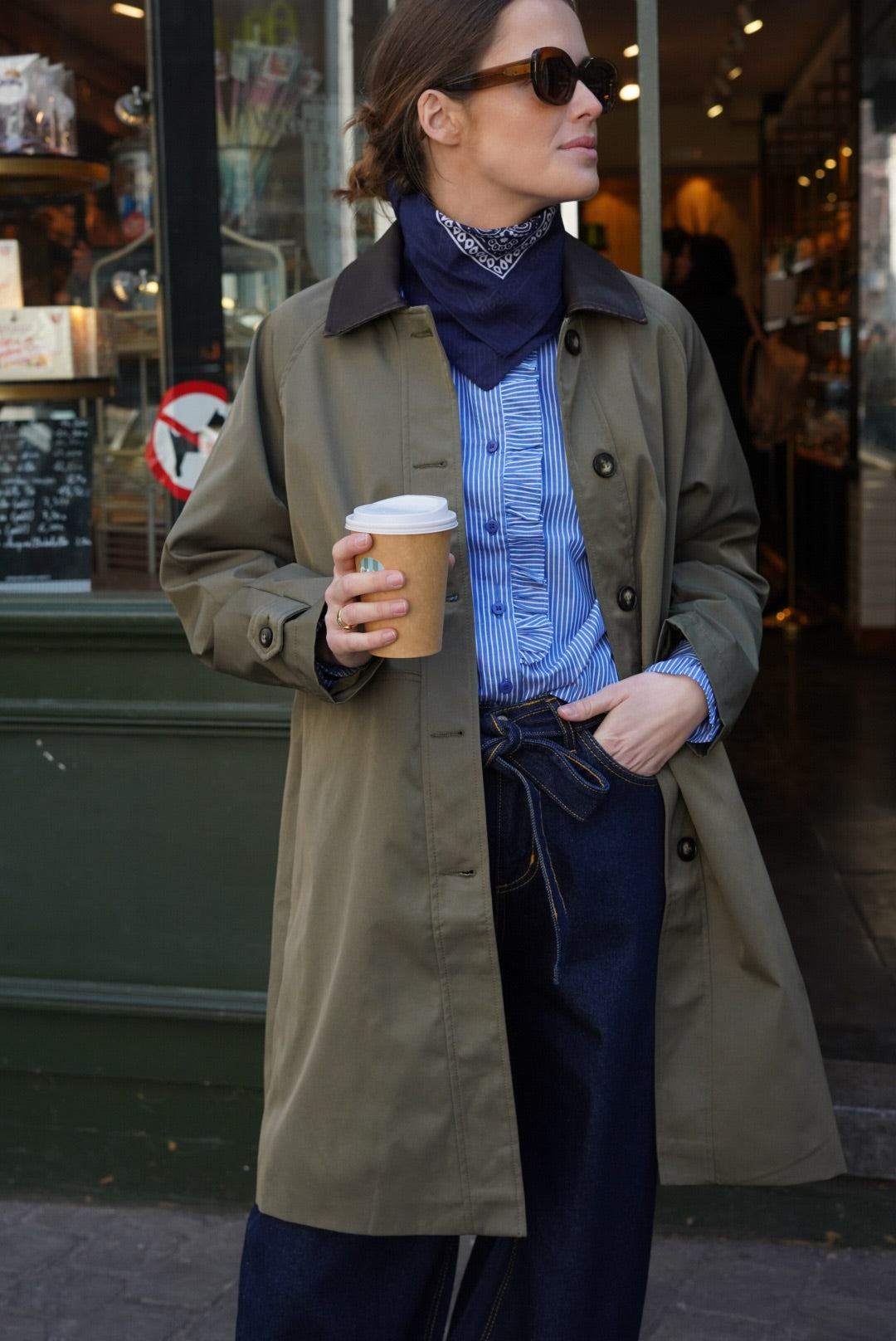 Emma Mid-Long Khaki Jacket