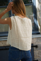 Abel Sleeveless Top Linen Ecru