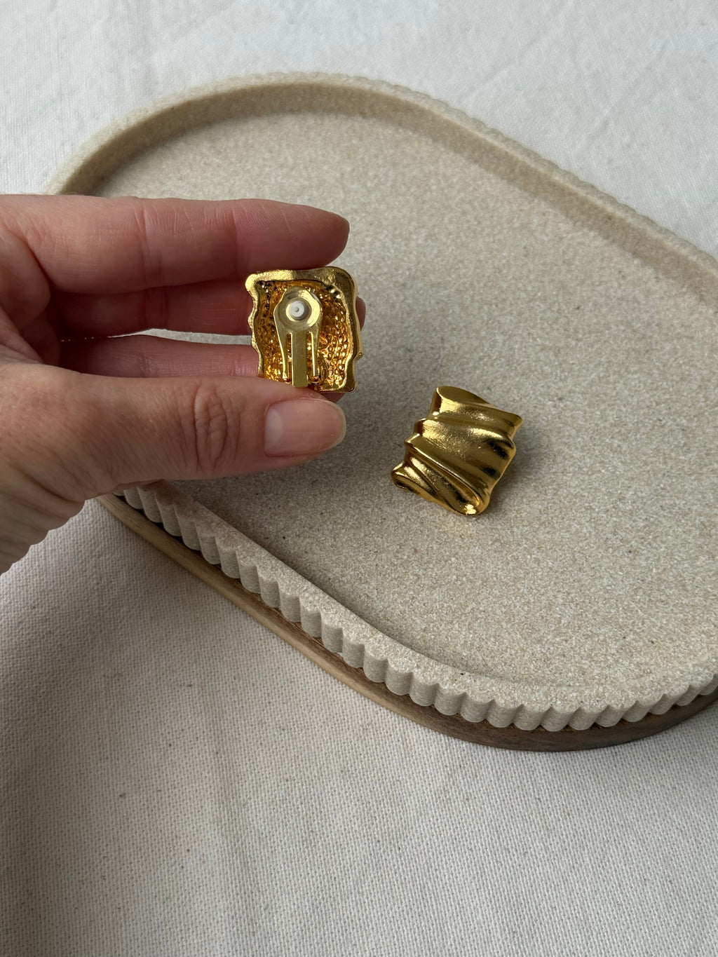 Boucles D’Oreilles Vintage - Drapées Dorées