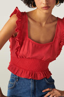 BA&SH - Top Yoki - Rouge - Femme